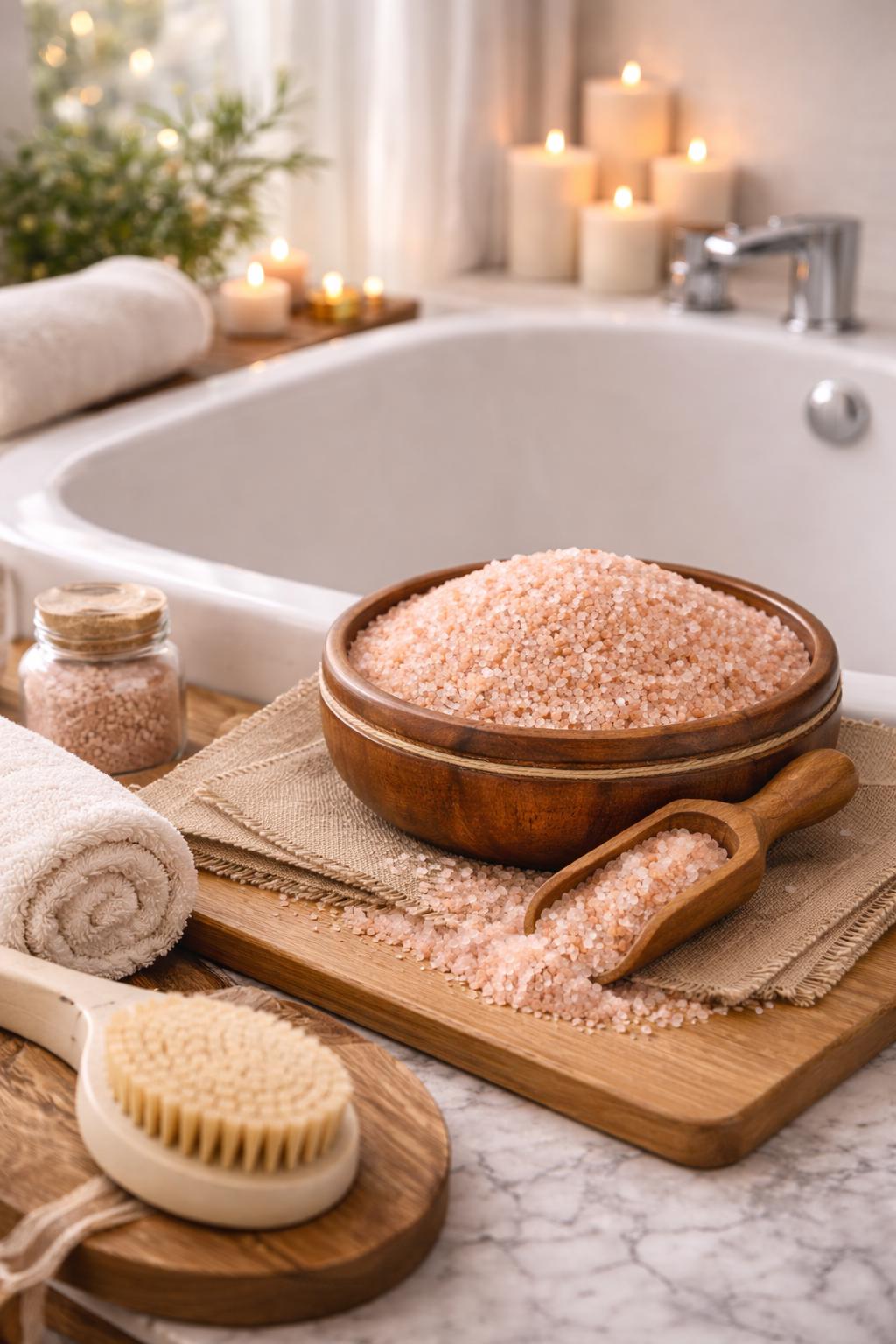 Himalayan Pink Bath Salt, Natural Mineral Bath Soak, Detox Spa Salt, Muscle Relief, Foot Soak, Self Care and Spa Gift, Relaxation Bath