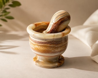 Hand Carved Green Onyx Mortar and Pestle Set – Stone Spice Herb Grinder