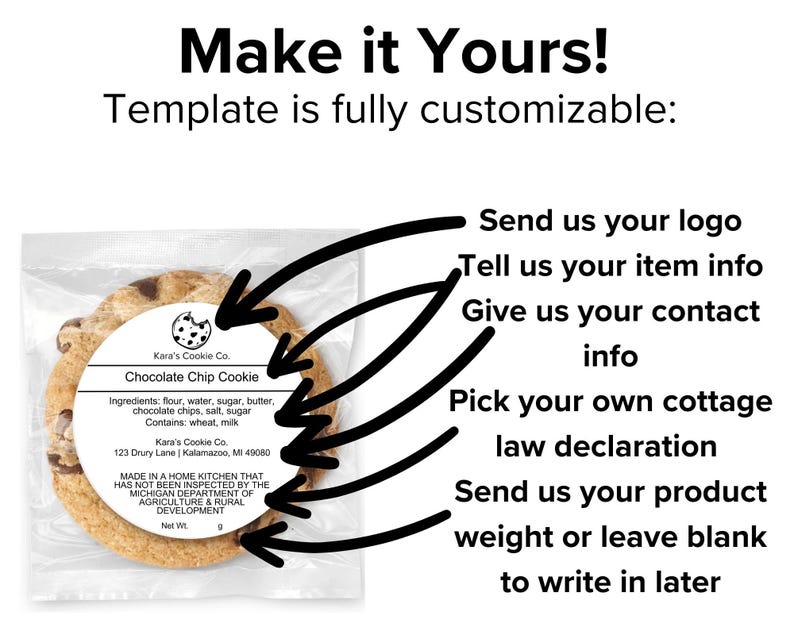 Custom Cottage Bakery Labels, 3” Round - Etsy