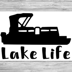 SVG Vector Download - Lake Life Pontoon Boat