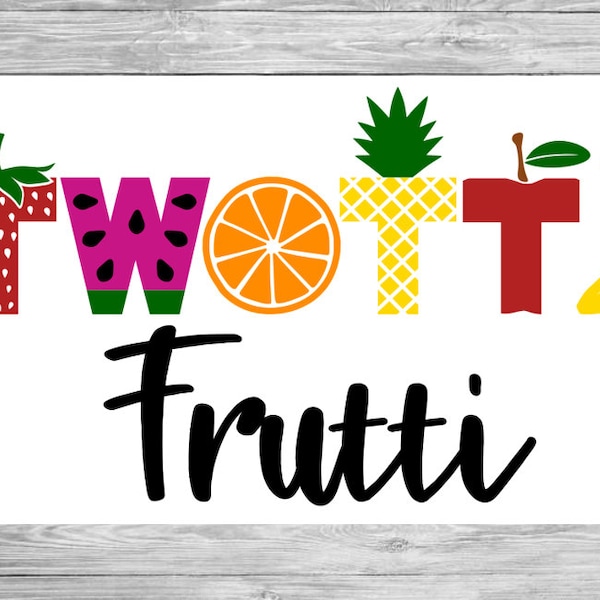 SVG Vector Download - TWOtti Frutti 2nd Birthday Theme