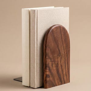 Sujetalibros de madera natural / Sujetalibros minimalista de madera / Organizador de escritorio para oficina y decoración del hogar