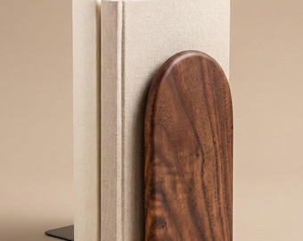 Sujetalibros de madera natural / Sujetalibros minimalista de madera / Organizador de escritorio para oficina y decoración del hogar