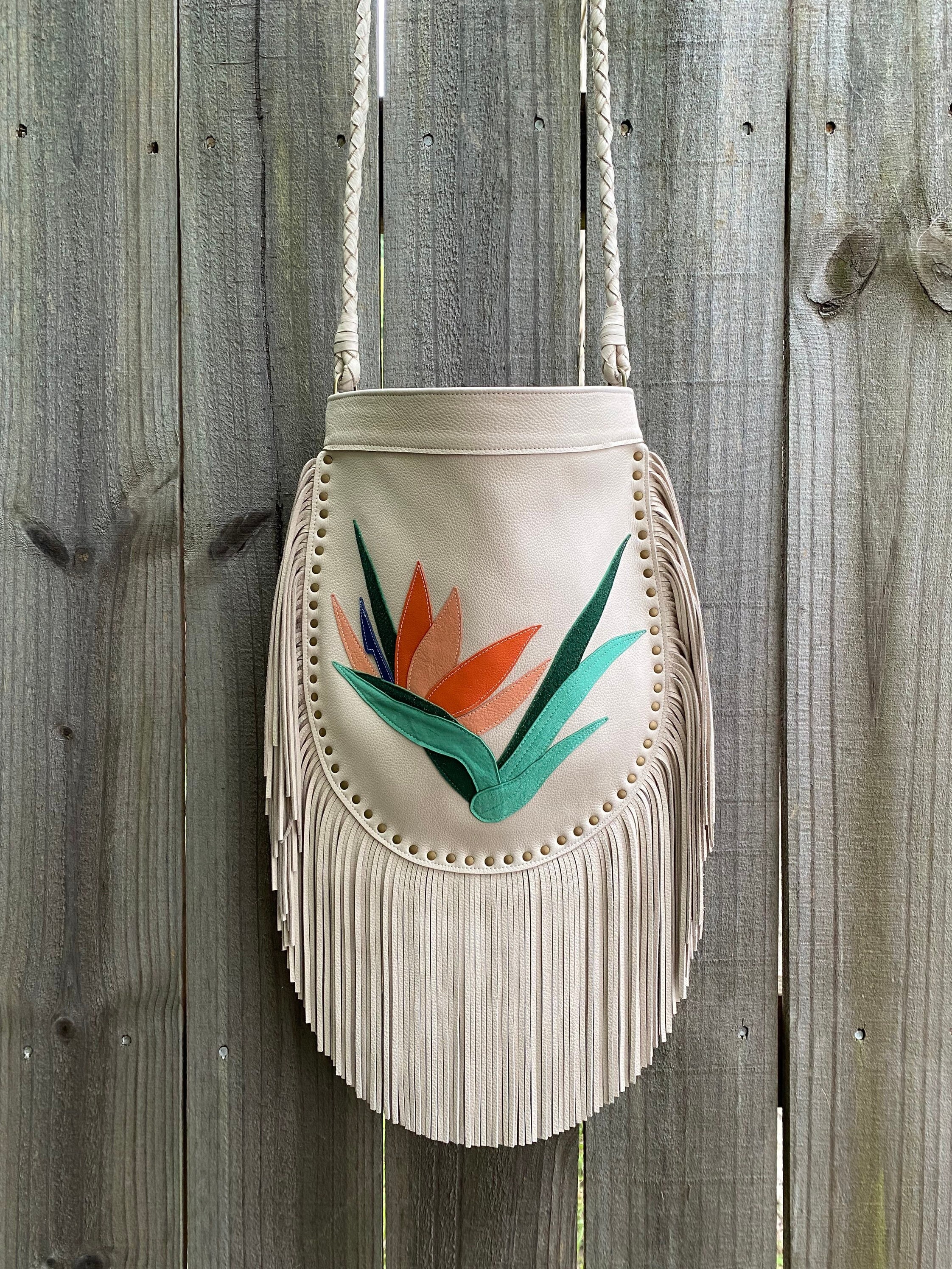 Birds of Paradise Studded Fringe Bag - Etsy