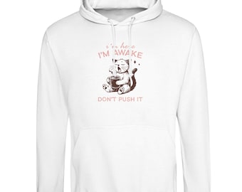 Sudadera con capucha de Grumpy Cat: Estoy despierto, no me presiones. Sudadera divertida de gato.
