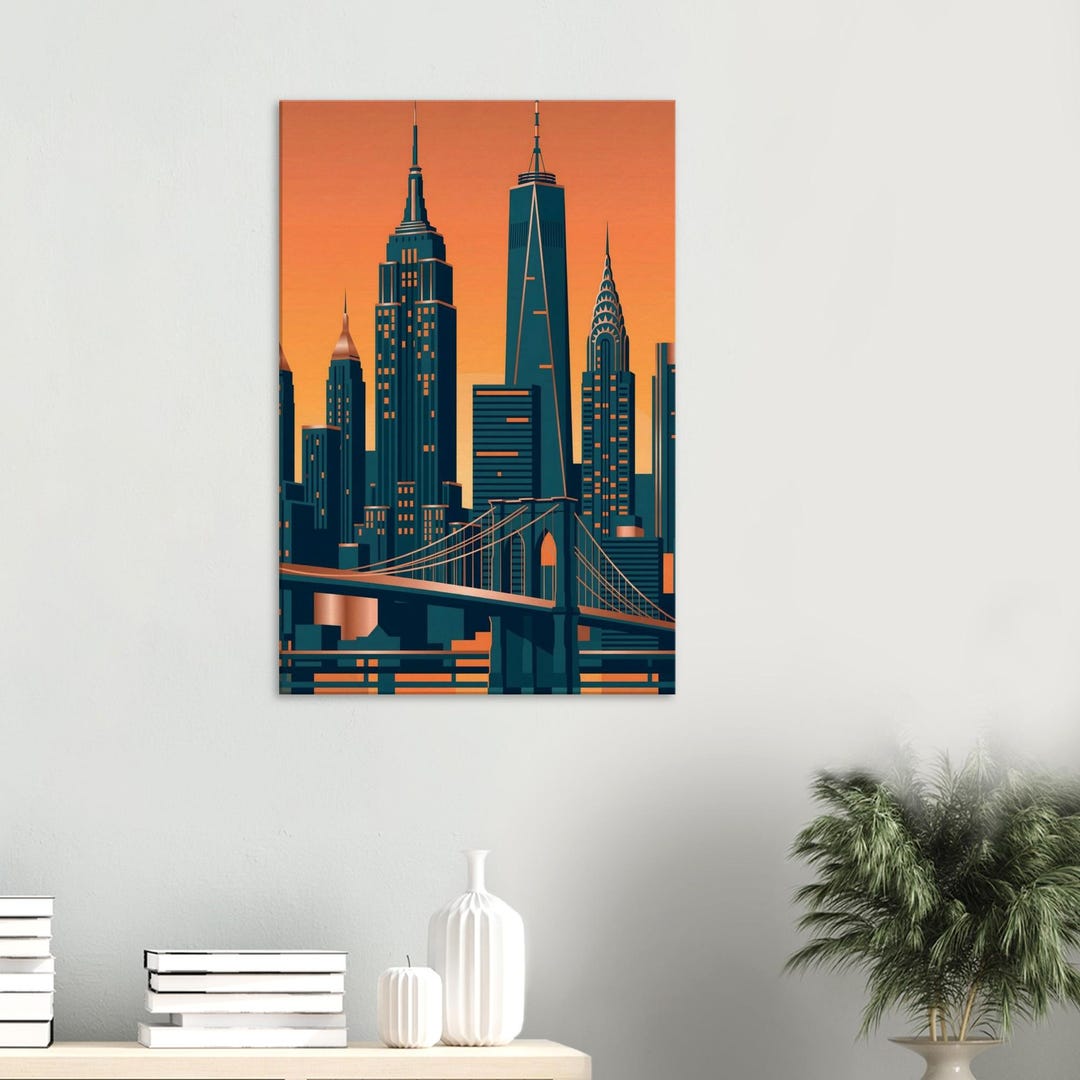NYC Skyline Wall Art | New York City Canvas | Modern Living Room Decor ...