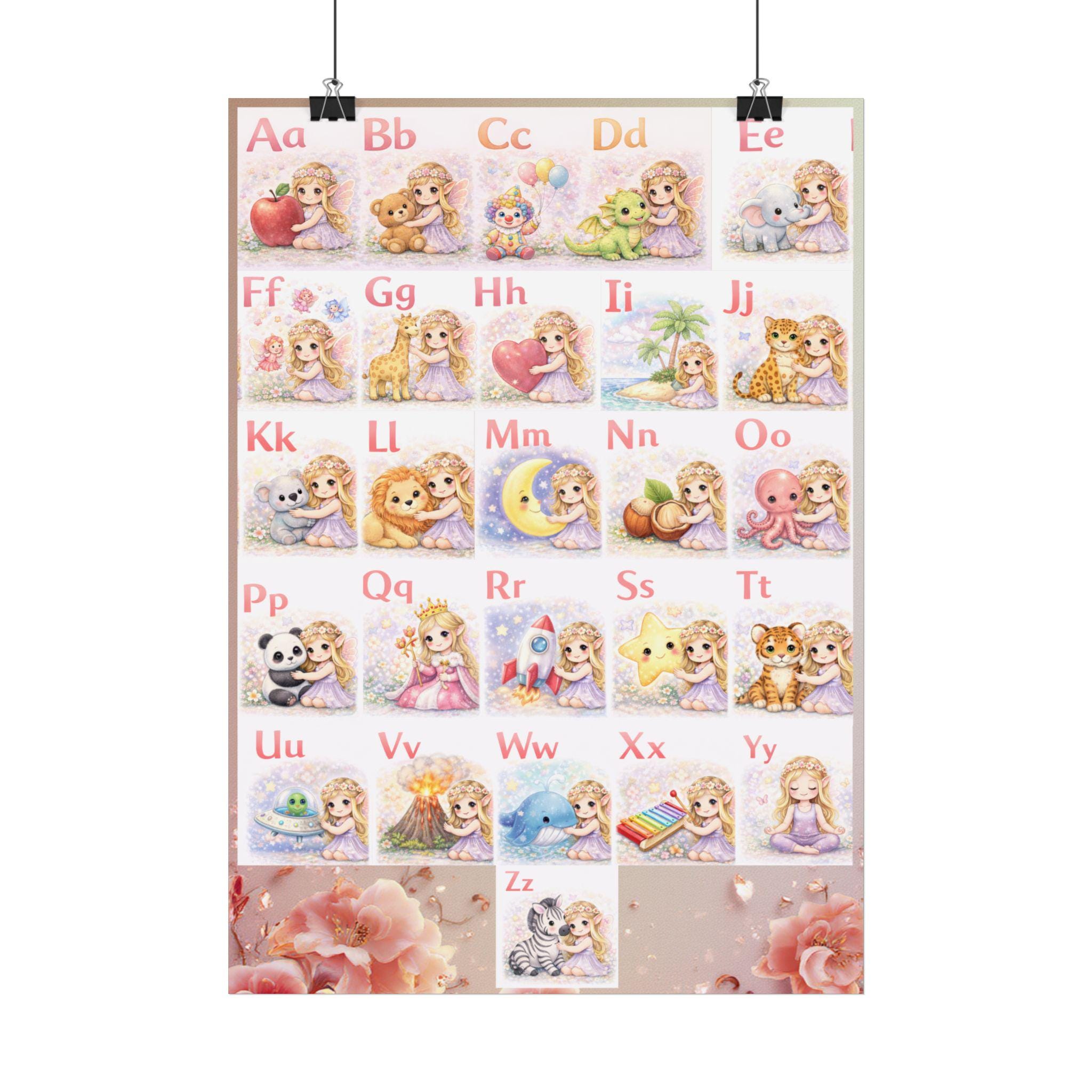 ABC Alphabet Poster for Kids | Princess Animal Nursery Wall Art ...