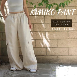 Kimiko Pants Sewing Pattern - Easy pdf Pattern Size XS-2XL