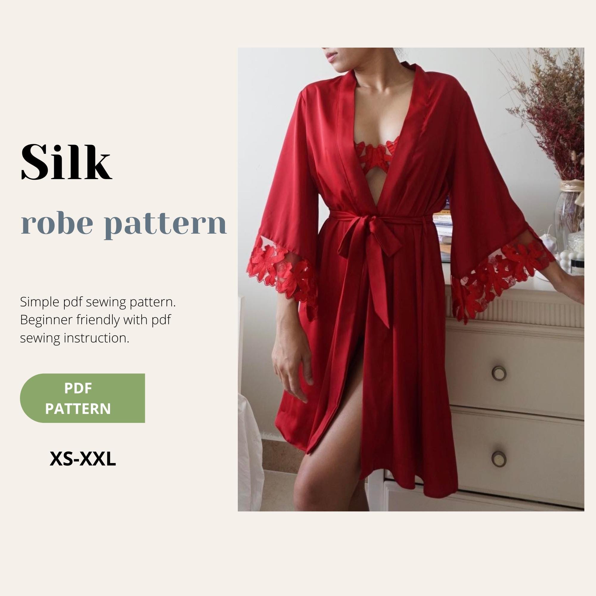 Easy Robe Patterns Silk Robe Pattern - Easy Robe Pattern Size XS - XXL - Etsy