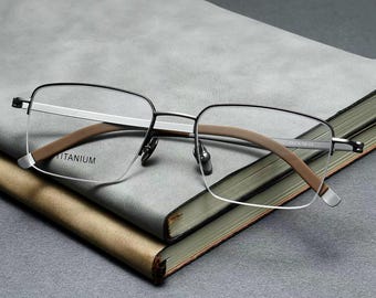 Oprawki do okularów z czystego tytanu, okulary retro dla mężczyzn, minimalistyczne oprawki optyczne z octanu dla mężczyzn i kobiet, korekcyjne 05