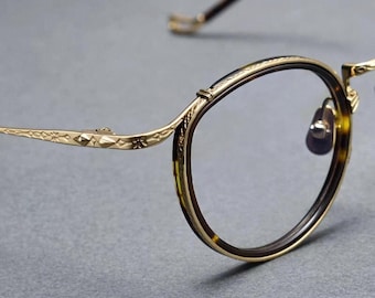 Vintage rond ovaal brilmontuur, lichtgewicht titanium optische brilmonturen, retro artistiek receptlijst