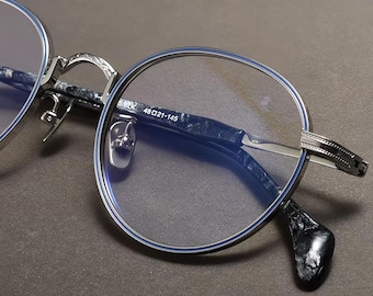 Puur titanium brilmonturen, ronde retro brillen voor mannen vrouwen, minimalistisch acetaat optisch frame voor mannen vrouwen recept 012