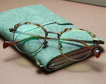 Vintage peervormige titaniumbril, lichtgewicht optisch frame wenkbrauwlijn, retro ronde bril, artistiek receptmontuur voor mannen vrouwen