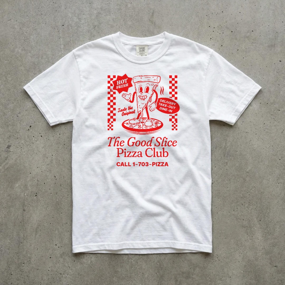 Pizza Lover Graphic Tee, Retro Good Slice Pizza Club, Comfort