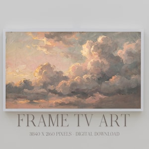 Heaven Background Samsung Frame TV Art, Antique Cloud Oil Painting, Christian Home Decor, Religious Spiritual Sky Screensaver, Digital Art