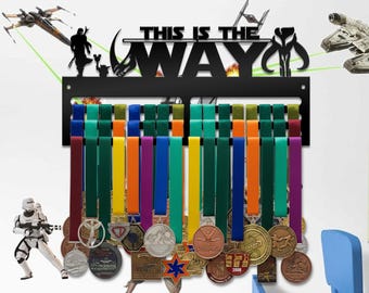 Porta medaglie personalizzato This Is the Way, Disney Star Wars Runner, regalo con nastro in metallo, decorazione da parete per premi della maratona mandaloriana