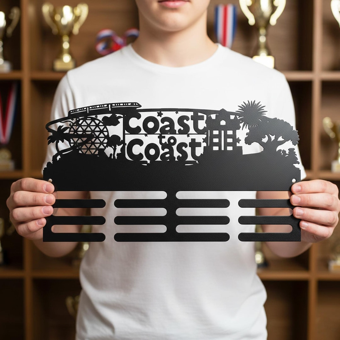 Track Ribbon Display Frame Personalized Disney Coast to Coast Medal Hanger Metal Race Display ...