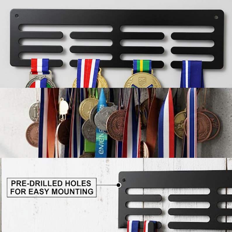 Custom Swim Medal Hanger, Personalized Swimmer Ribbon Display Rack ...