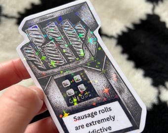 Sociëteit met zwarte humor, gotische tattoo-stijl, glanzende sticker