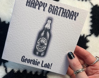 Kunstdruk Newcastle Brown Ale-illustratie, gotisch geordie-ontwerp