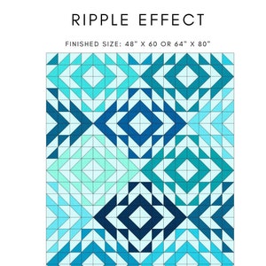 Ripple Effect Modern Quilt Pattern, Digital Download PDF, Baby size, Lap size, Fat Quarter Friendly, Easy Quilt Pattern