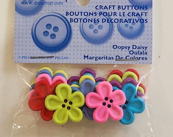 Dress It Up Buttons Oopsy Daisy Jesse James Embellishments 4 Hole Flat