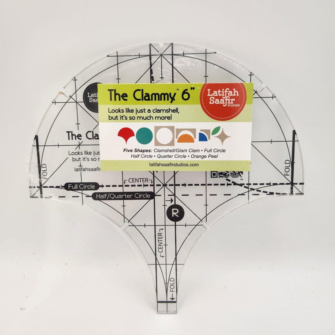 Patterns For Clammy Ruler The Clammy 6 Inch Clamshell Ruler Template by Latifah Saafir Studios - Etsy