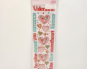 Cloud 9 Rain Dots Valentine Sticker Sheet Scrapbooking Words Heart Shapes