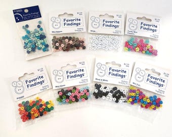 Favorite Findings Blumenthal Lansing Mini Buttons 75/Pkg. 2 Hole Flat U Pick
