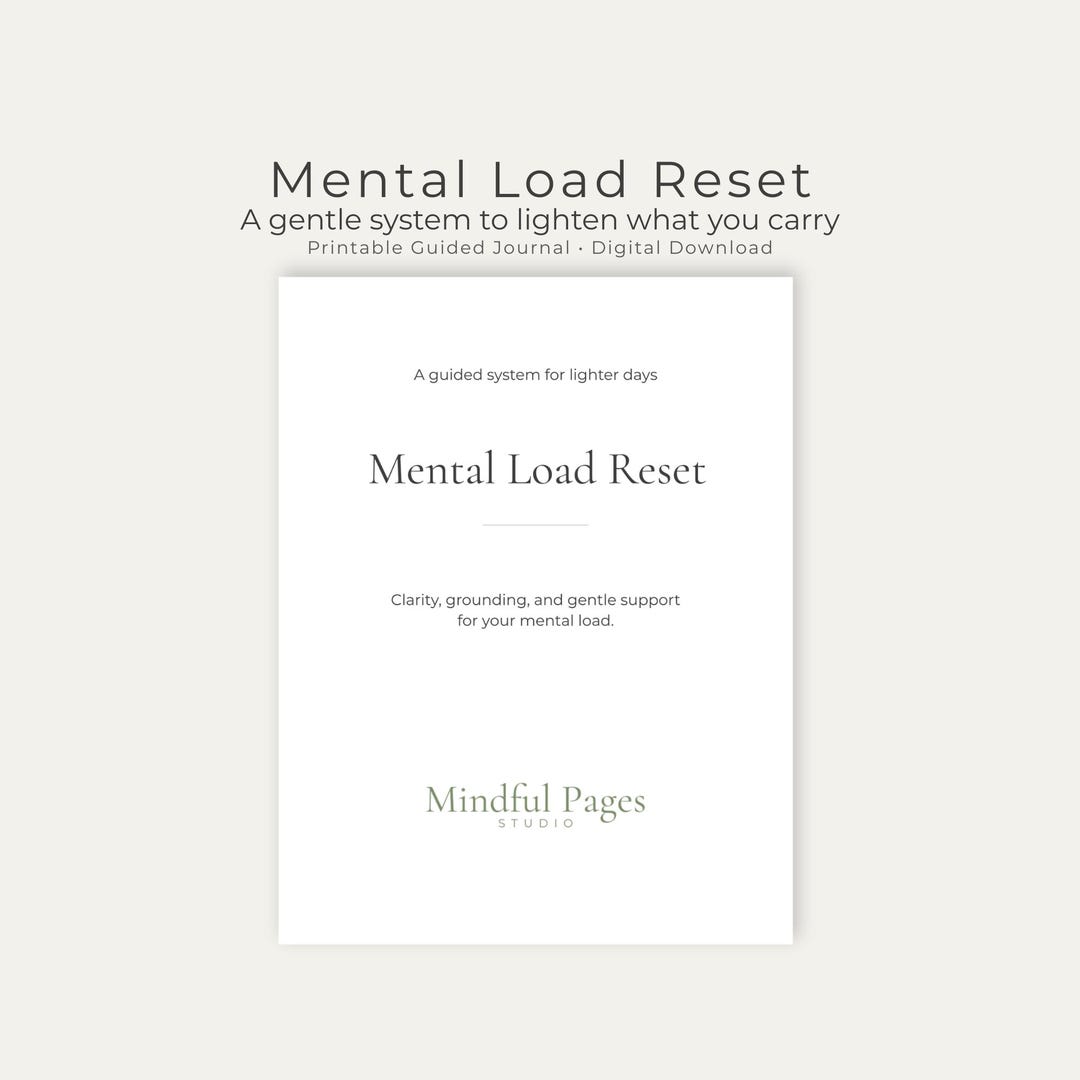 Mental Load Reset Printable Journal | Guided Self Care Workbook for ...