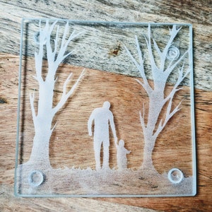 Handmade glass coasters family and pets collection image 1