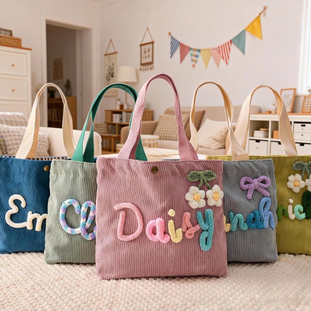 Corduroy Lunch Bag With Name | Personalized Children's Gift - Etsy