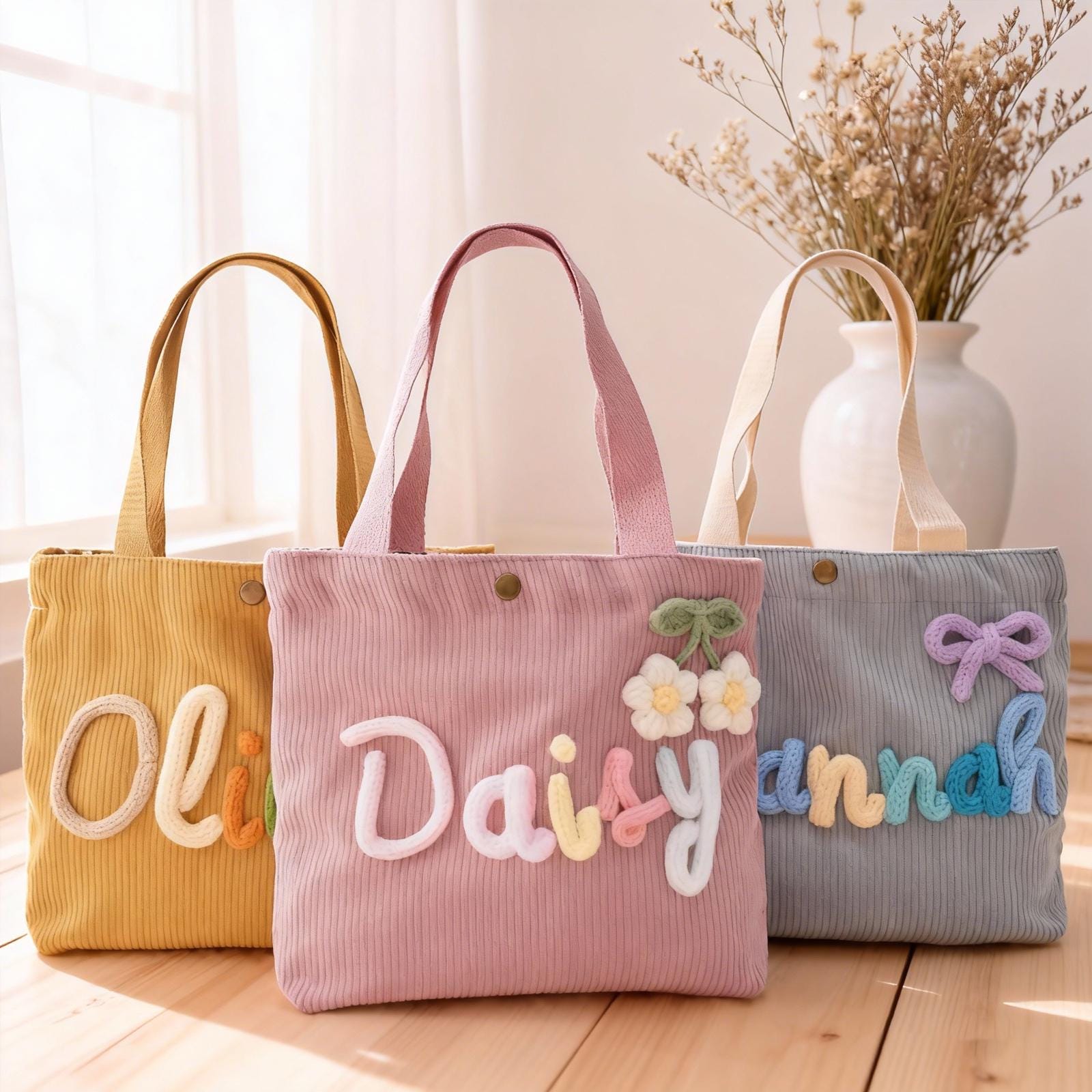 Corduroy Lunch Bag With Name | Personalized Children's Gift - Etsy