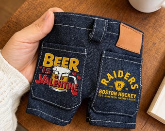 Custom Jeans Wallet, Personalized Denim Bifold Wallet, Add Your Logo Design, Heat Transfer Photo Wallet, Unique Gift for Him, Men's Wallet