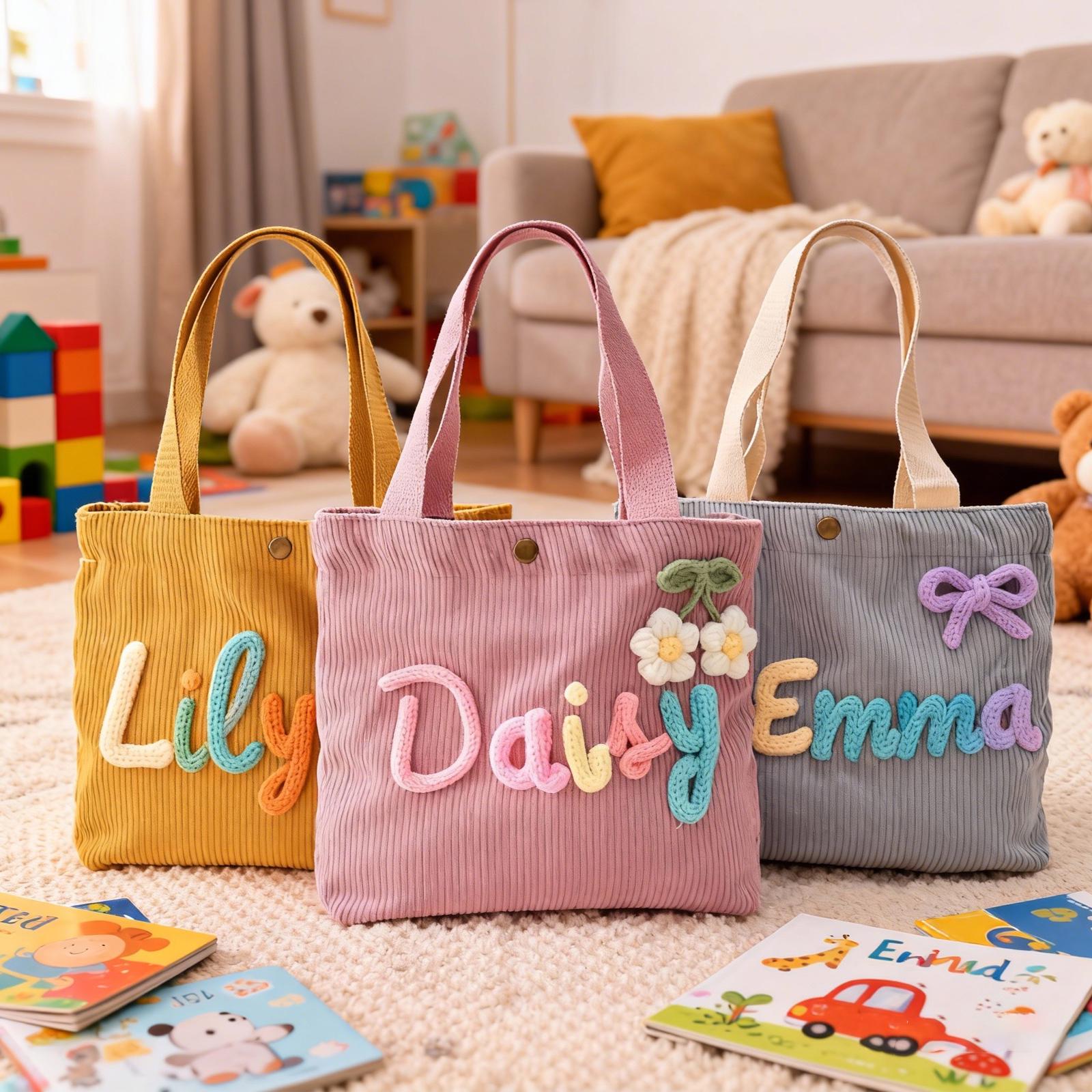 Corduroy Lunch Bag With Name | Personalized Children's Gift - Etsy