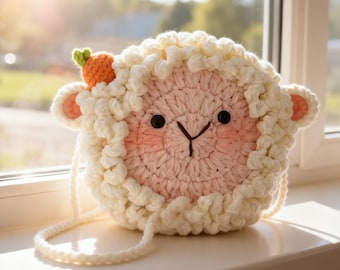 Adorable crocheted sheep crossbody bag | wallet and phone pouch | a gift for my daughter