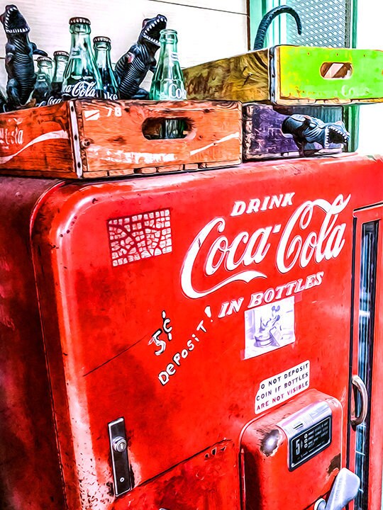old soda bottle machine