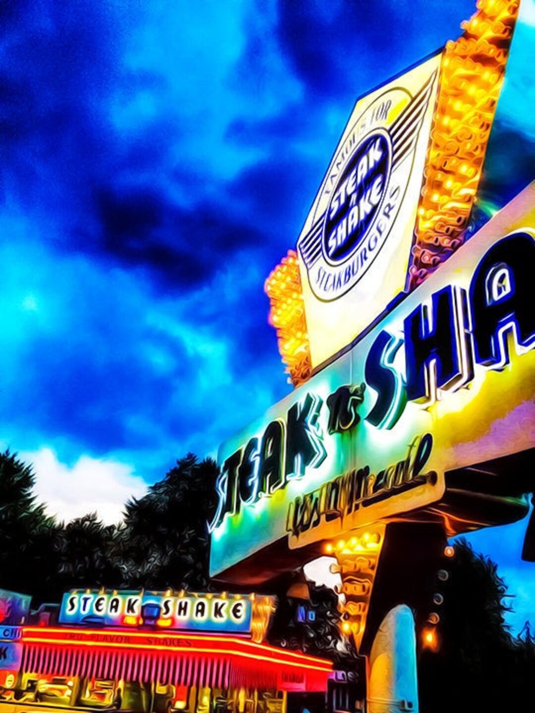 Steak 'n Shake Neon Sign Springfield Missouri Route Etsy