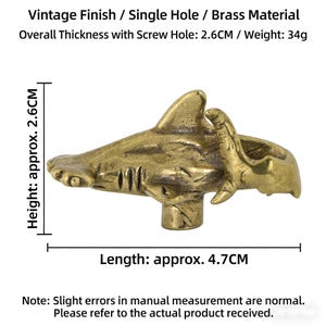 Great White Shark Solid Brass Knobs,Fish Dresser Solid Brass Knobs,Drawer Knobs/Wardrobe Pulls/offices Knobs/Kitchen Handles/Door Pulls Bronze
