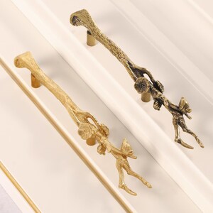 Bronze Branch Drawer Knot/dragonfly cabinet/home decoration/animal shaped drawer knot/furniture hardwood/cabinet handle, unique knot