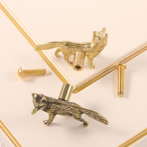Bronze fox drawer knot/dragonfly cabinet/home decoration/animal shaped drawer knot/furniture hardwood/cabinet handle, unique knot