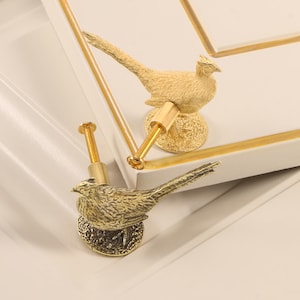 Tirador de cajón con forma de pollito de bronce/libélula para armario/decoración del hogar/tirador de cajón con forma de animal/madera dura para muebles/tirador de armario, tirador único