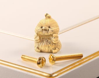 Poignée de tiroir poussin en bronze / Poignées de porte de meuble libellule / Poignées de tiroir en forme d'animal / Meubles en bois massif / Poignées de porte de meuble, Design unique