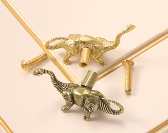 Poignée de tiroir dinosaure en bronze / Décoration intérieure / Poignées de tiroir en forme d'animal / Meubles en bois massif / Poignées de porte de placard, Design unique
