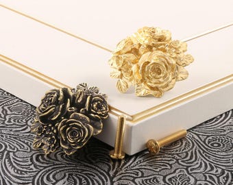 Poignée de tiroir en bronze rose / Poignées de porte de meuble Libellule / Poignées de tiroir en forme d'animal / Meubles en bois massif / Poignées de porte de meuble, Design unique