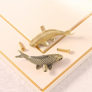Goldfish Drawer knobs,Fish Dresser Solid Brass Knobs,Drawer Knobs/Wardrobe Pulls/offices Knobs/Kitchen Handles/Door Pulls