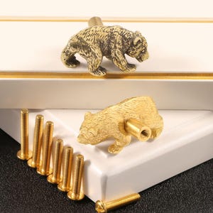 Tirador de cajón con forma de oso polar de bronce/libélula para armario/decoración del hogar/tirador de cajón con forma de animal/madera dura para muebles/tirador de armario, tirador único