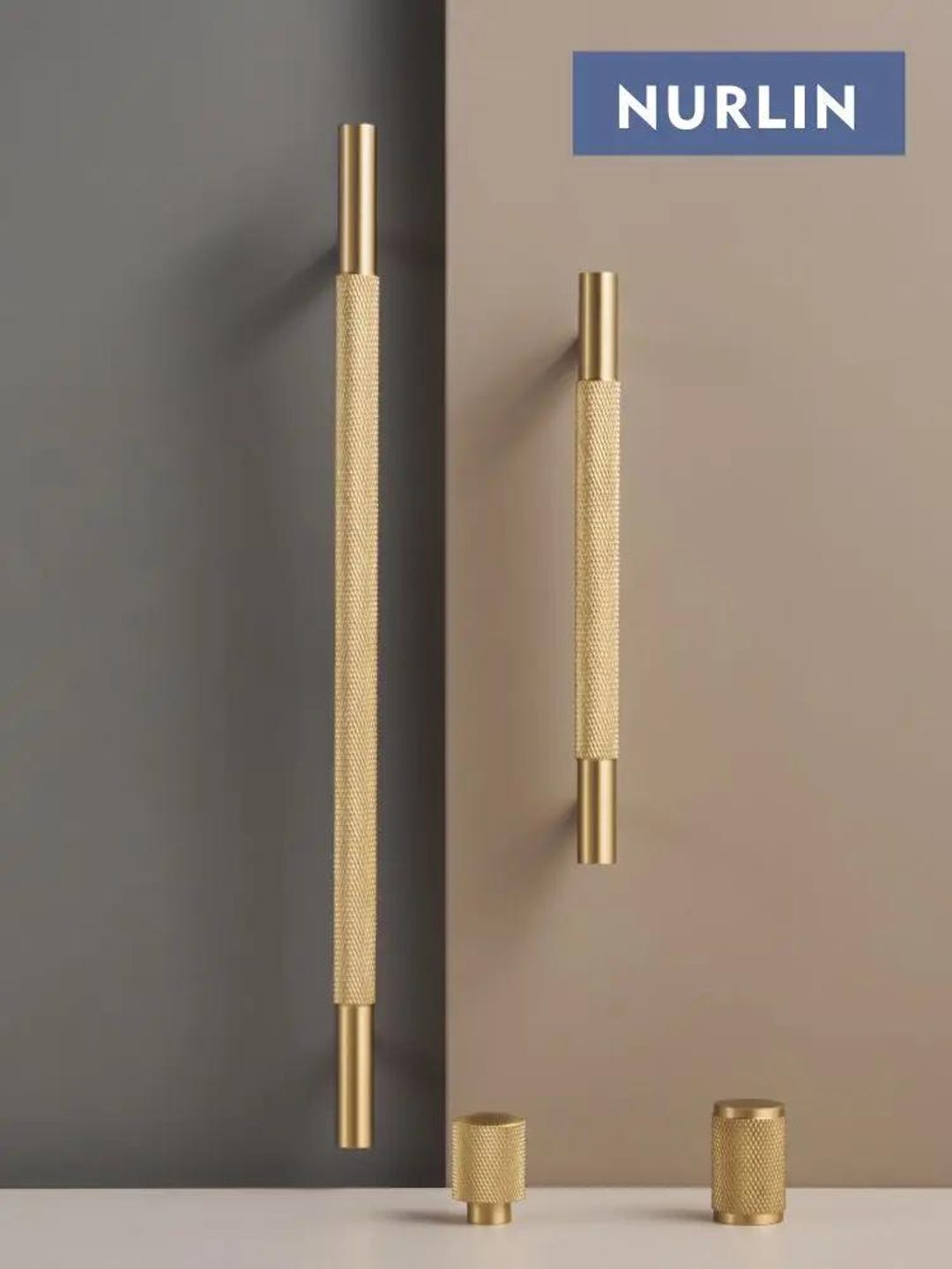 Antique Brass Knurled Cabinet Handles Pulls Solid Brass Drawer Pulls ...