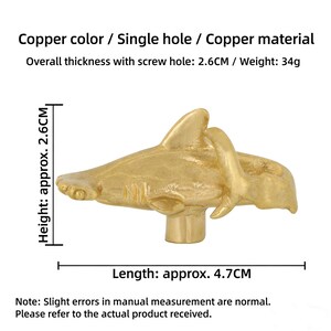 Great White Shark Solid Brass Knobs,Fish Dresser Solid Brass Knobs,Drawer Knobs/Wardrobe Pulls/offices Knobs/Kitchen Handles/Door Pulls Gold