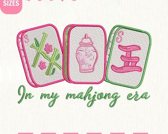 In My Mahjong Era Machine Embroidery File, Mahjong Lover Design (Instant Download)
